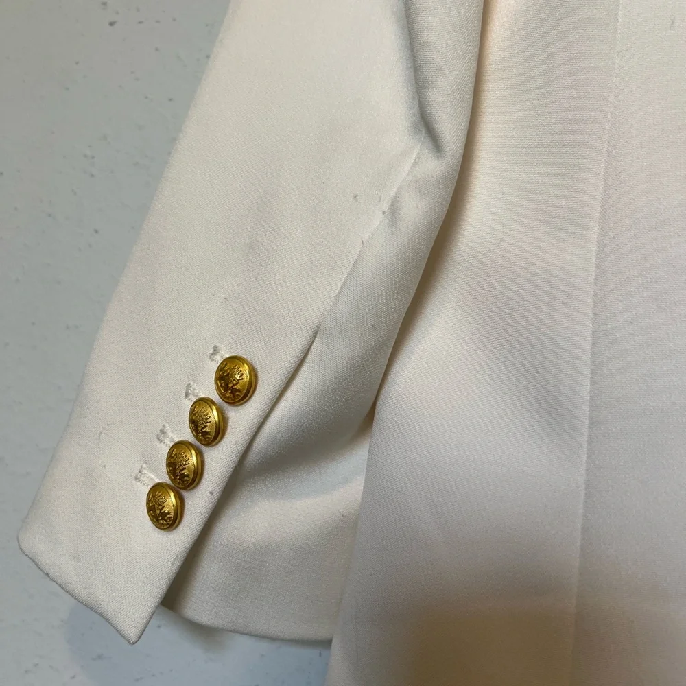 Express Cream and Gold Double-Breasted Blazer, size 12 - Picture 3 of 7